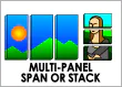 SPAN or STACK one image across SELECTED SIZE AND QTY OF PANELS