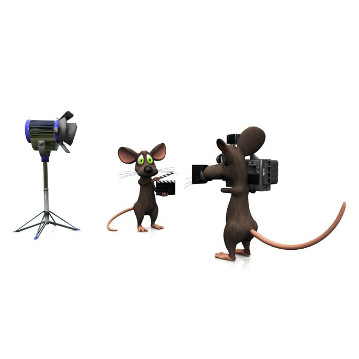 A Cartoon Mouse Holding A Film Clapboard  - ID # 16145814