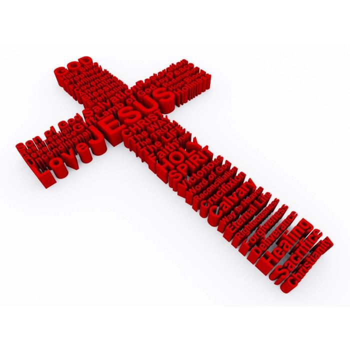 Red Cross Made Up Of 3D Words - ID # 23272537