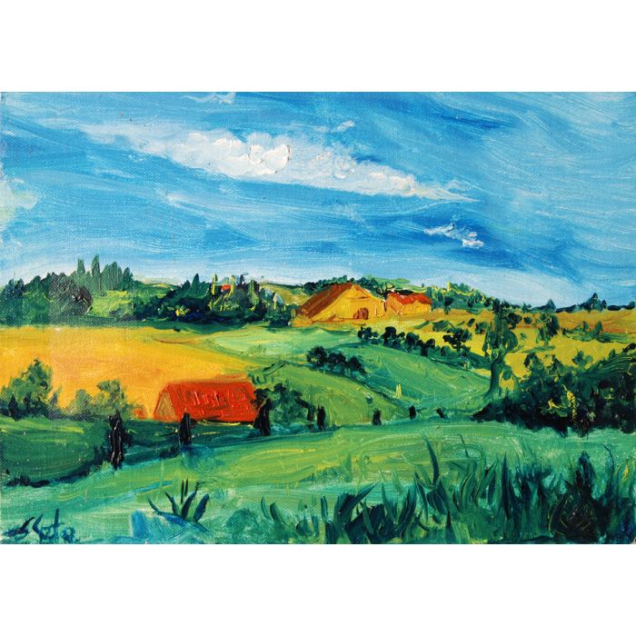 Oil Painting Of A Countryside - ID # 23414273