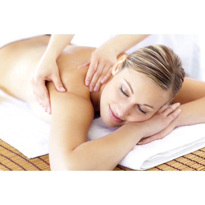 Relaxed Smiling Woman Receiving A Back Massage - ID # 24881759