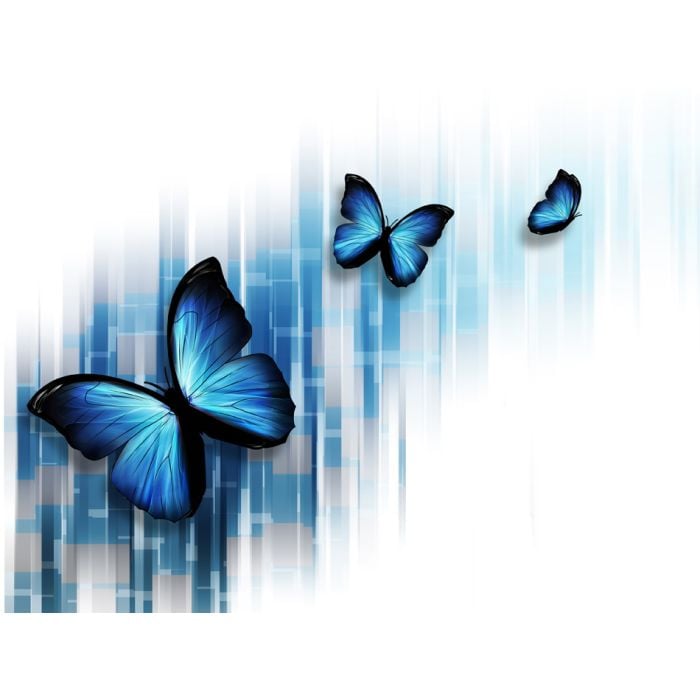 Elegant Blue Abstract Background With Butterflies - ID # 29750041