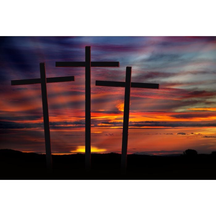 Three Christian Crosses Silhouetted - ID # 3025847