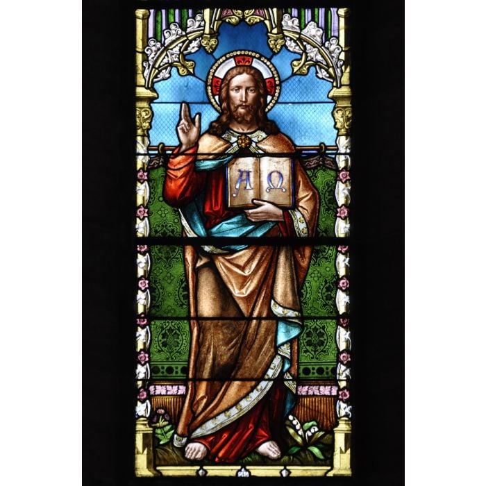 Blessing Jesus Christ Stained Glass Window - ID # 34212514