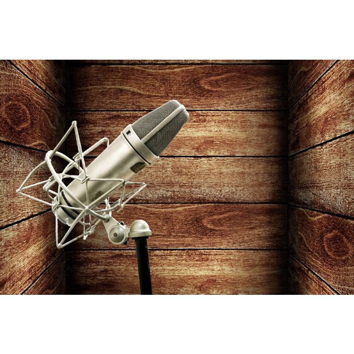 Microphone In Wooden Box - ID # 37964854