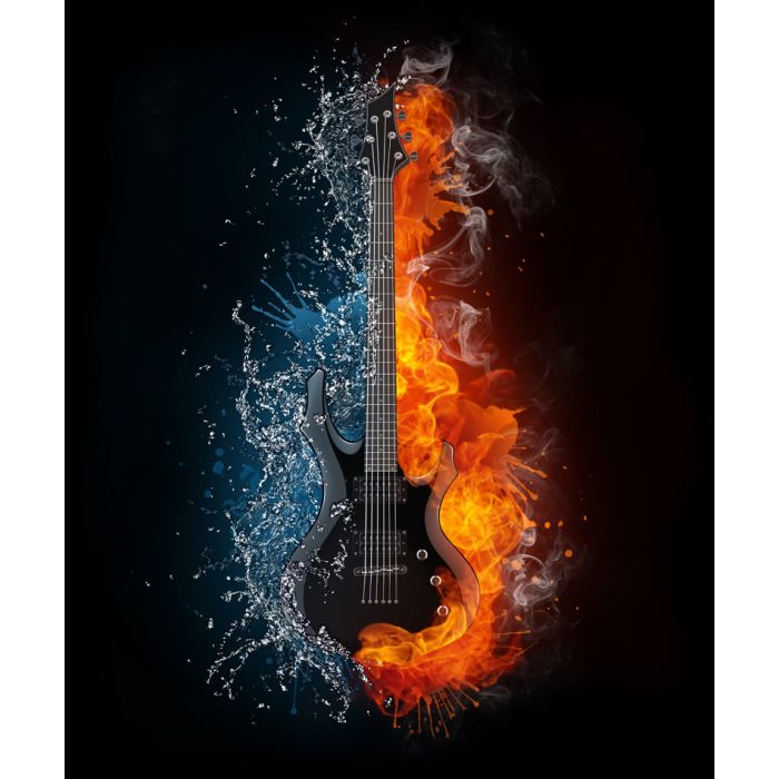 Cgi Electric Guitar On Fire And Water - ID # 38136475