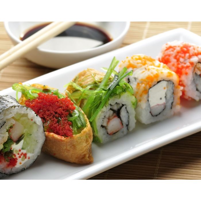 Sushi Assortment On White Dish - ID # 41653216