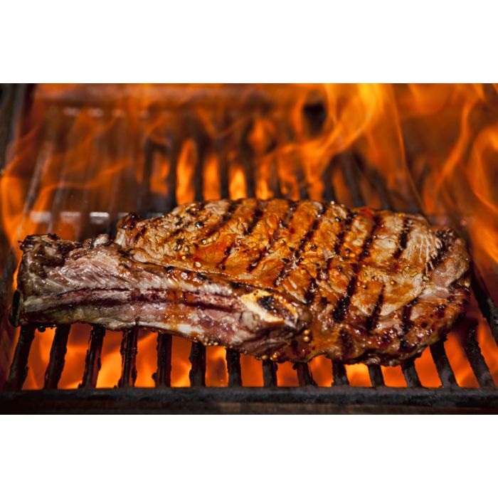 A Top Sirloin Steak Flame Broiled On A Barbecue  - ID # 42012960