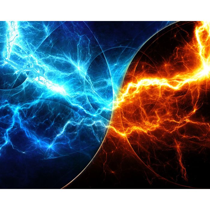 Fire And Ice Abstract Fractal Lightning - ID # 42043613