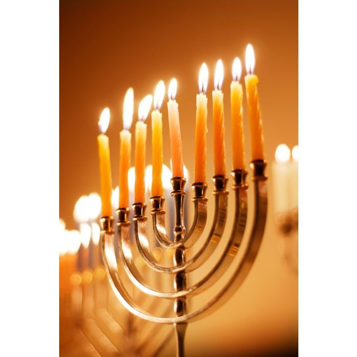 Brightly Lit Hanukkah Candles - ID # 43272855