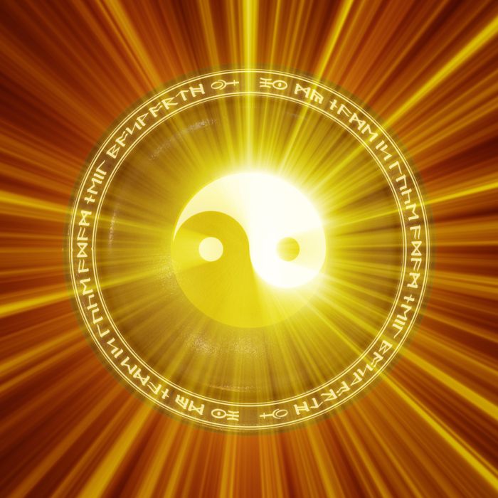 A Yin - Yang Icon Illuminated From Behind -  - ID # 4628092