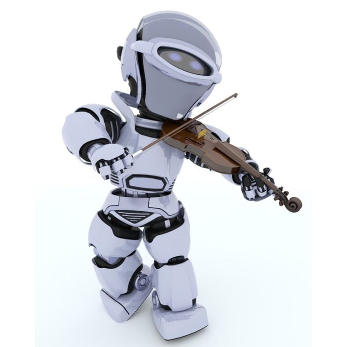 Robot Playing The Violin - ID # 49100432