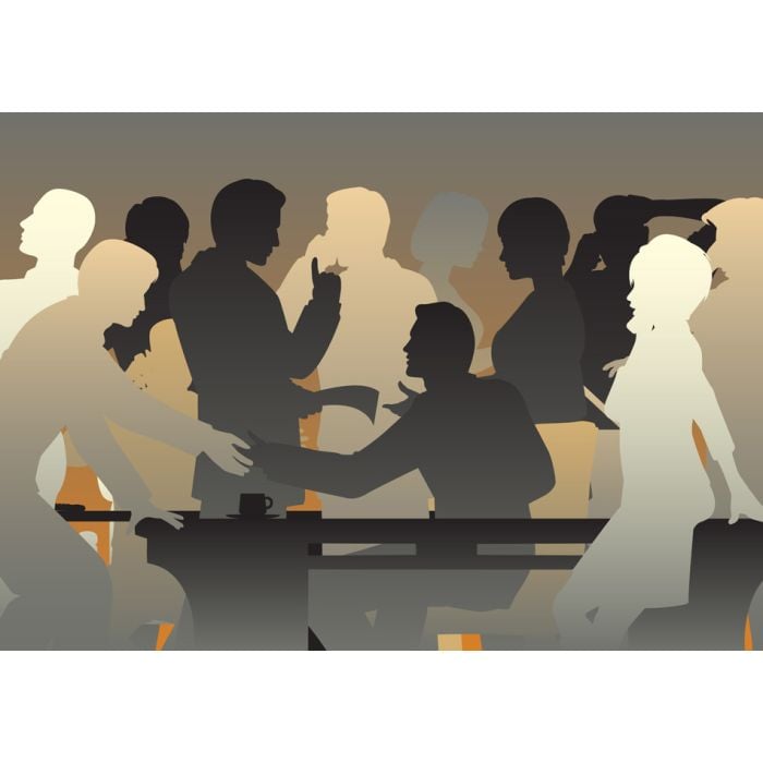 Illustrated Silhouettes Of People In A Meeting - ID # 51924053