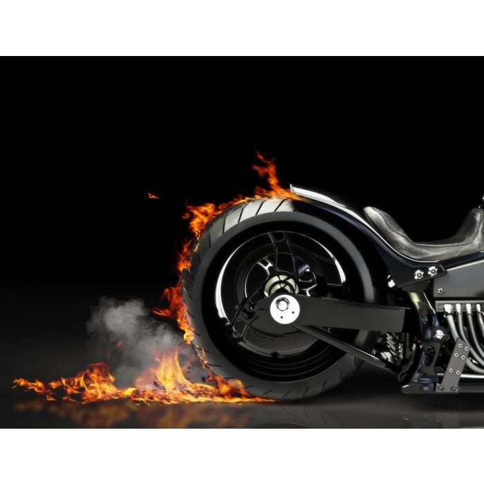 Custom Black Motorcycle Burnout - ID # 54157372