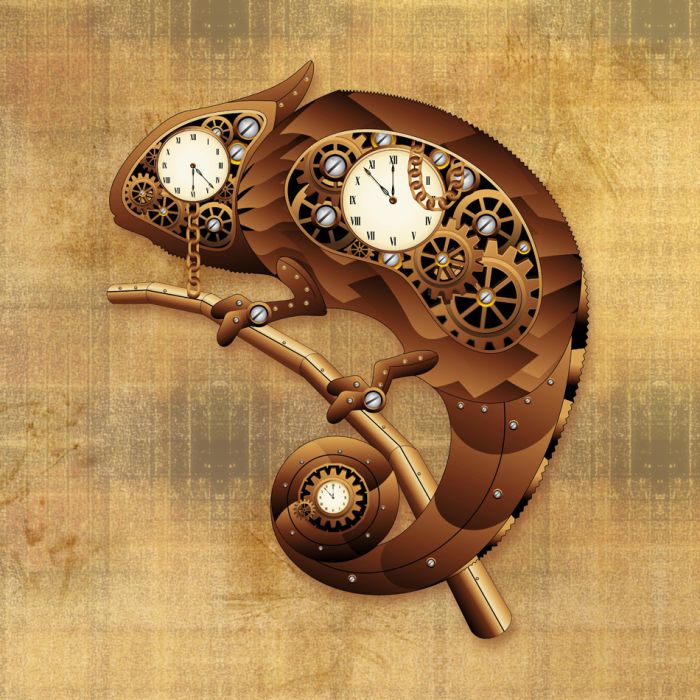 Steampunk Chameleon Vintage Style - ID # 58466950