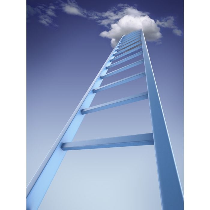 Cgi Ladder Into Sky Isolated On A White Background - ID # 59998827