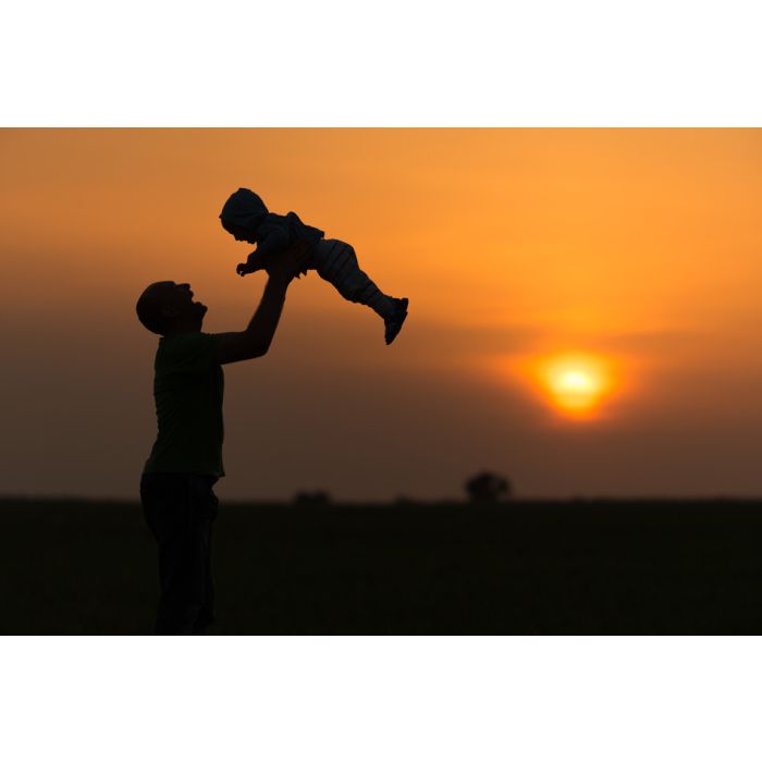 Happy Dad Throws The Baby At Sunset - ID # 60001041