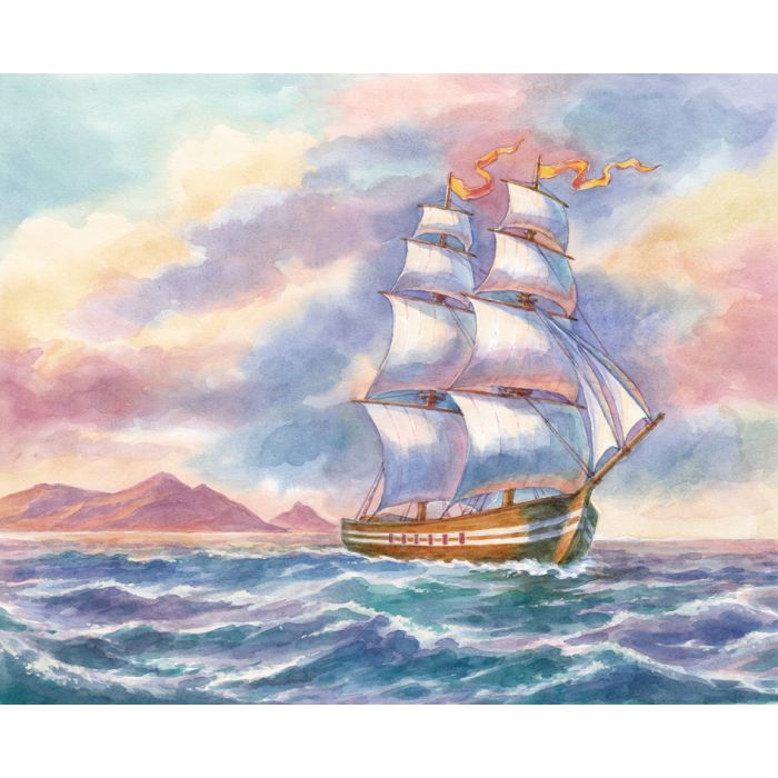 Ship Sailing Painting - Landscape Marine - ID # 60160137