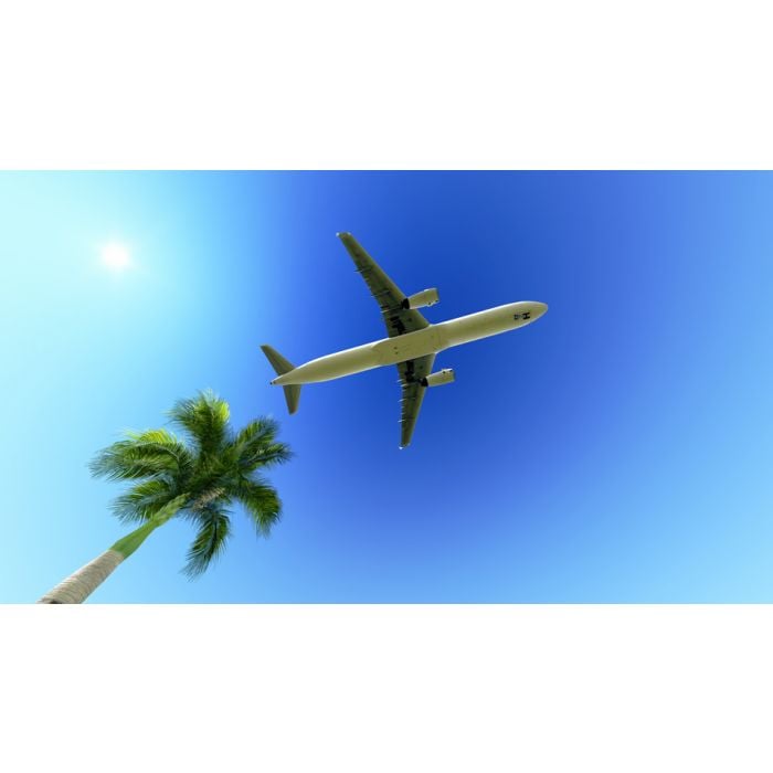 White Passenger Plane In The Blue Sky - ID # 60212674