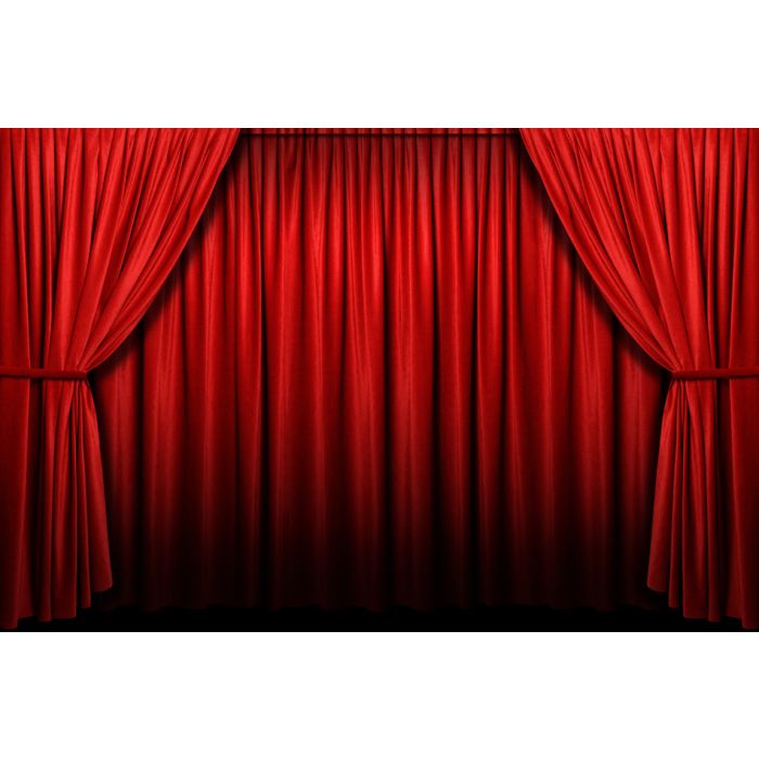 Red Stage Curtain With Arch Entrance - ID # 6025657