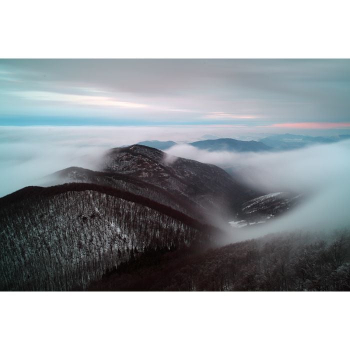 Mist And Cloudy Mountain At Winter - ID # 60467631