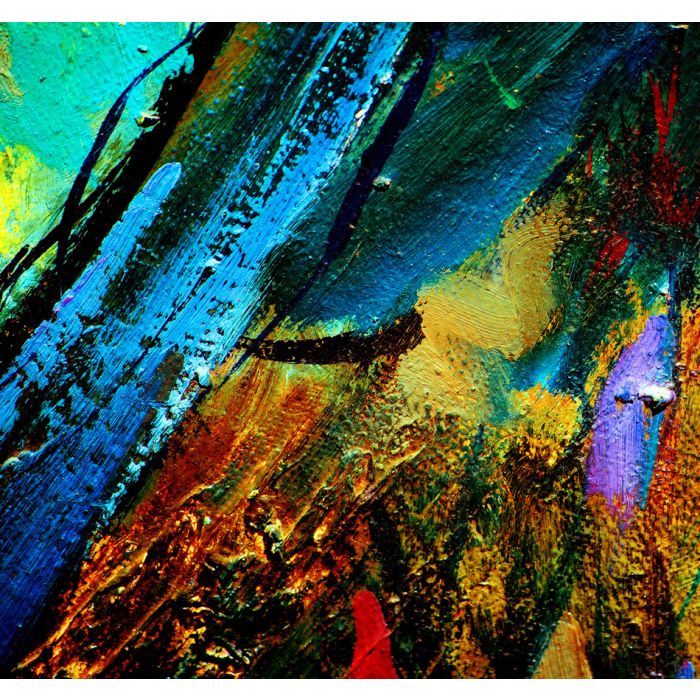 abstract chaotic painting by oil on canvas illustration - ID # 106630190