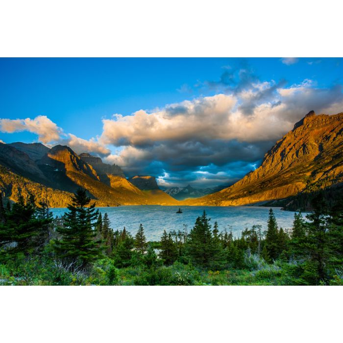 Sunrise At St Mary Lake From Wild Goose Island Viewpoint - ID # 110500340