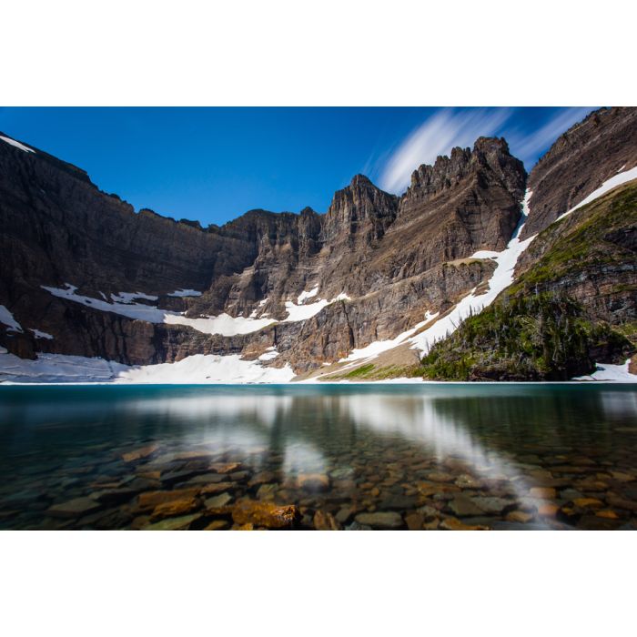 Long Exposure Shot Of Iceberg Lake Glacier National Park Montana - ID # 110500385