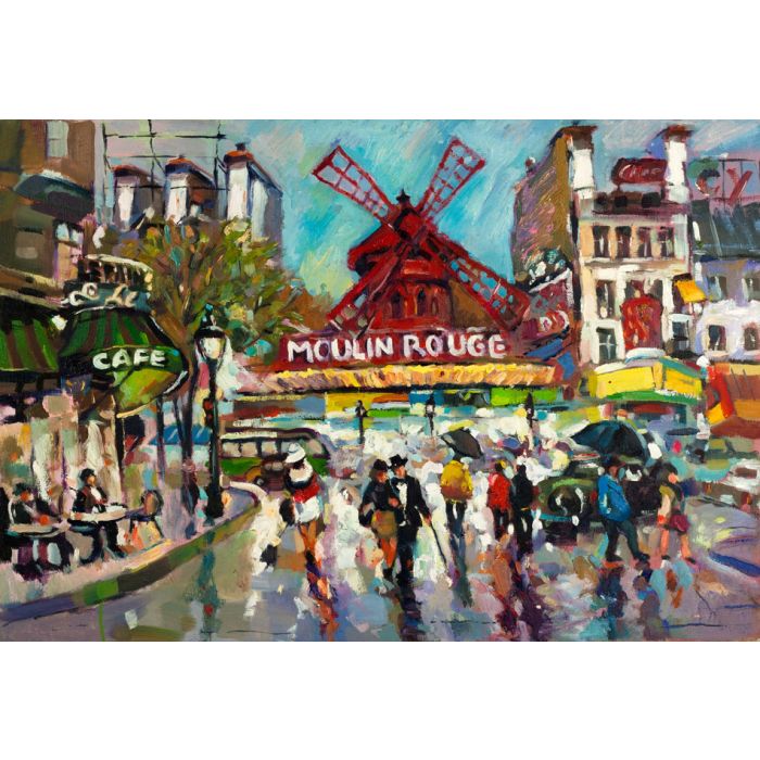 Original oil painting of Moulin Rouge cabaret in Paris - ID # 110871626