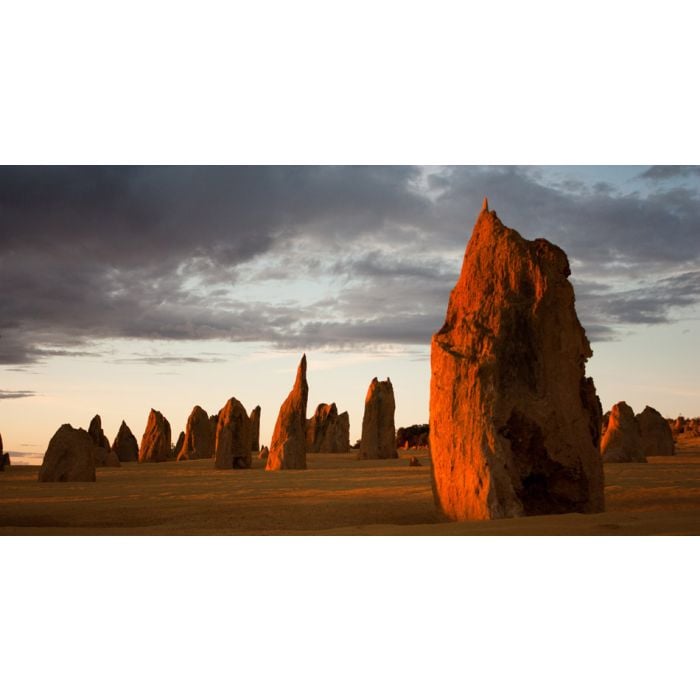 Limestone formations glowing red at last light - ID # 117545158