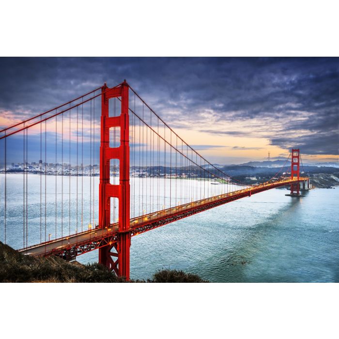 famous Golden Gate Bridge San Francisco at night 2 - ID # 164824934