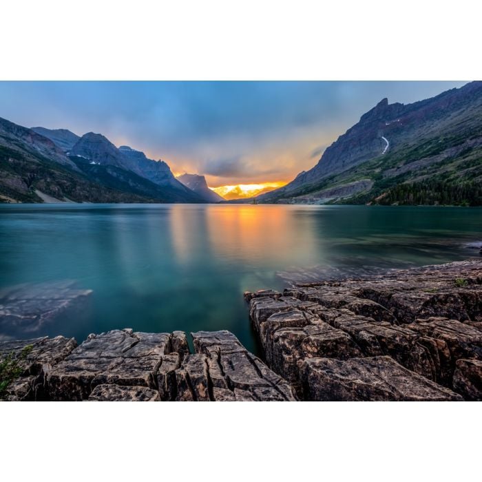 Sunset At St Mary Lake Glacier National Park Mt - ID # 169297610