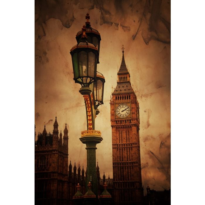 Aged Vintage Retro Picture of Big Ben in London 1 - ID # 173671550