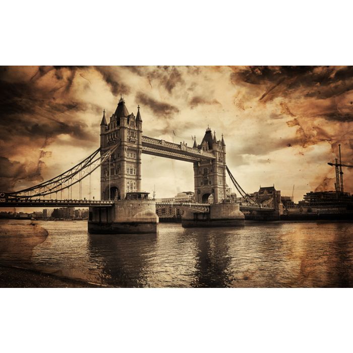 Vintage Retro Picture of Tower Bridge in London UK - ID # 173671580