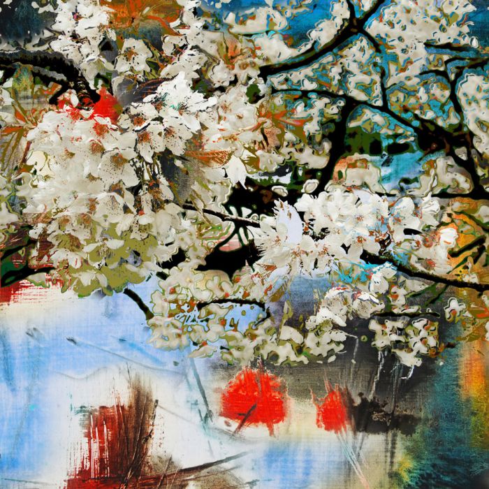 Spring motif oil painting and mixed media - ID # 187362965