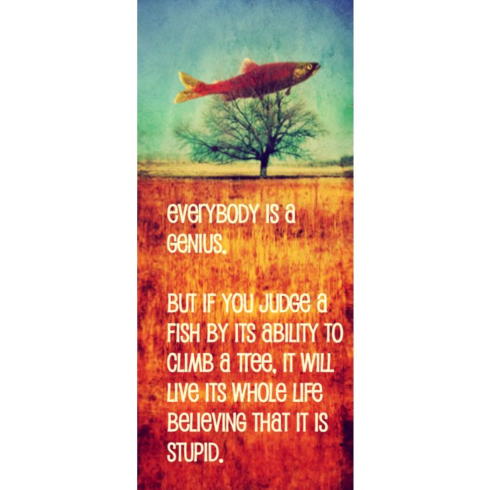 A Quote With A Fish In A Tree Toned With A Warm Instagram Like Filter  - ID # 207175120