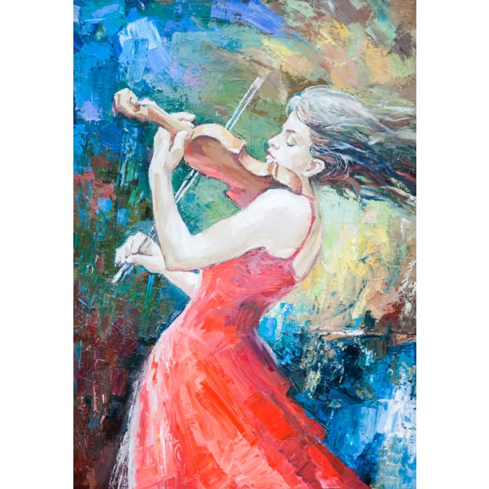 oil Painting a girl playing the violin  - ID # 234242710