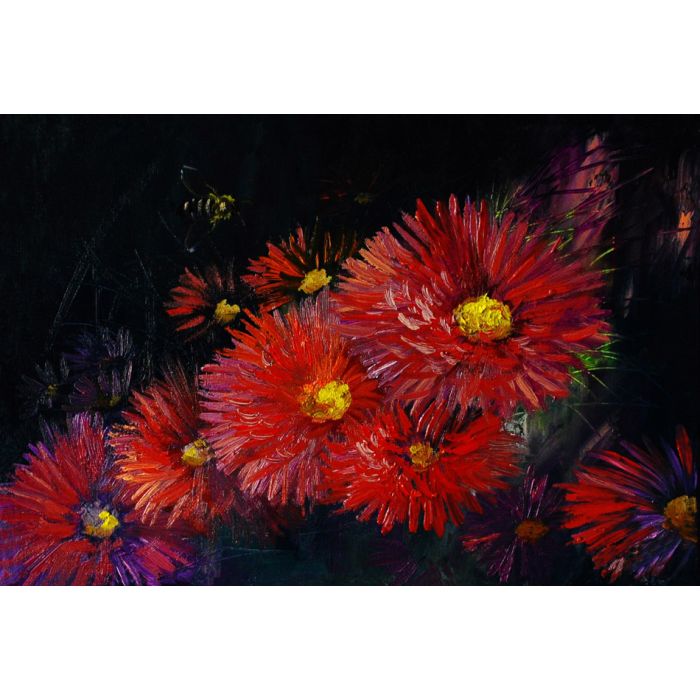 Oil painting on canvas - still life flowers on the table 2 - ID # 243977767