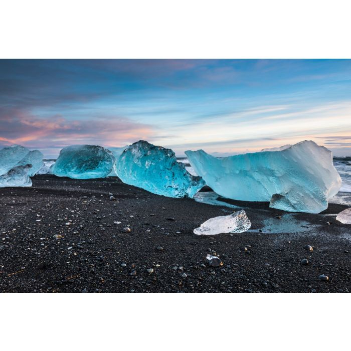 icebergs at crystal black beach in south Iceland - ID # 246146161