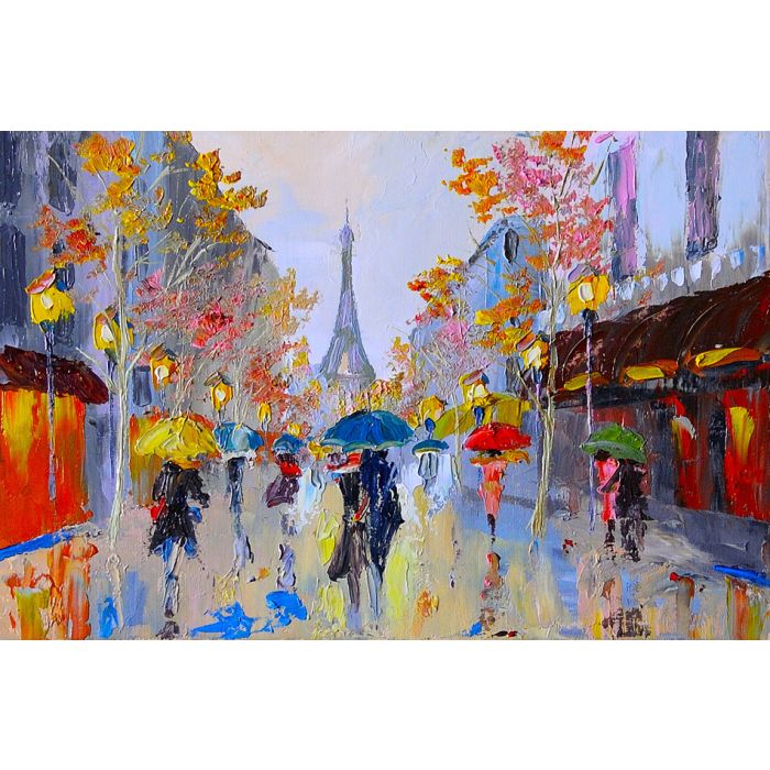 Oil painting of Eiffel Tower France - ID # 246961234