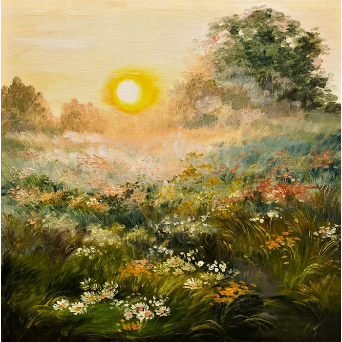 oil painting - sunrise in the field - ID # 247068745