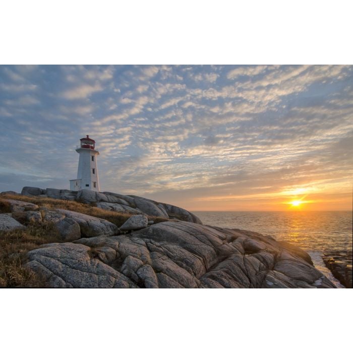 Sunset at the Lighthouse at Peggy's Cove Nova Scotia - ID # 247677901