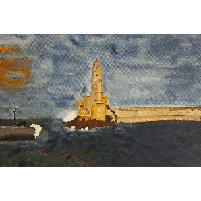 Hand painted watercolor painting old lighthouse  - ID # 248384860