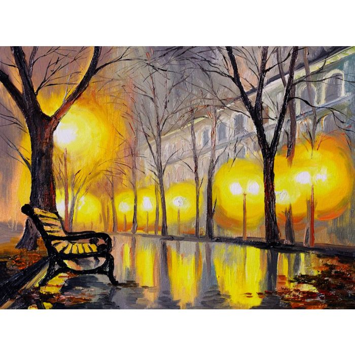 Oil painting of autumn stree - ID # 248468953