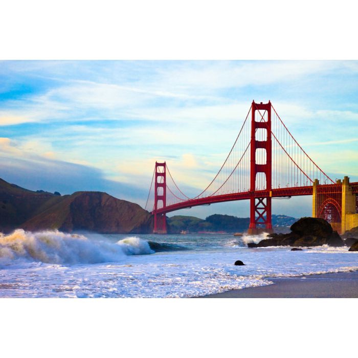 Golden Gate Bridge at Sunset Seen from Marshall Beach - ID # 46853491