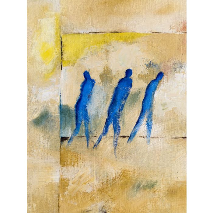 Oil painting on canvas of three people walking together - ID # 67248076