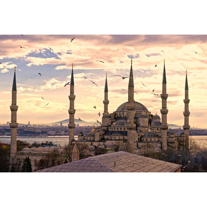 Sunset Over The Blue Mosque Sultanahmet Camii Istanbul Turkey - ID # 71805529