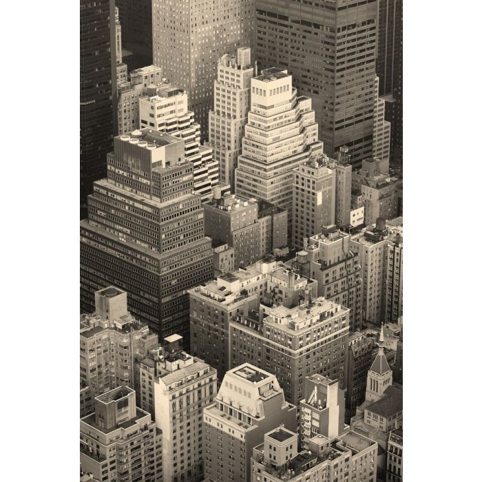 New York City Manhattan skyline aerial view black and white 1 - ID # 72963679