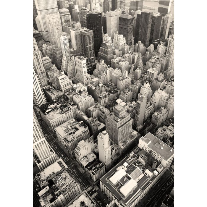 New York City Manhattan skyline aerial view black and white 2 - ID # 75283711