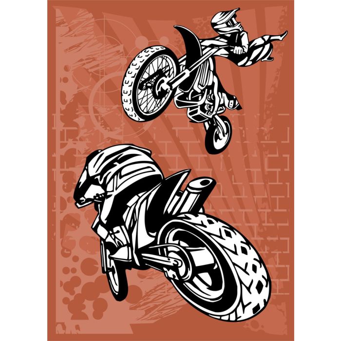 Motocross On Tangerine Background - ID # V-25074536-V